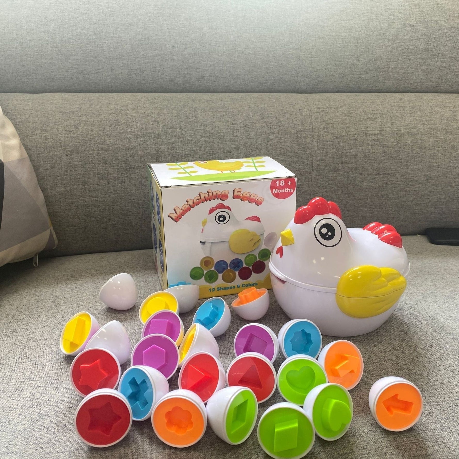 Lernspielzeug-Set mit bunten Eiern für Kinder