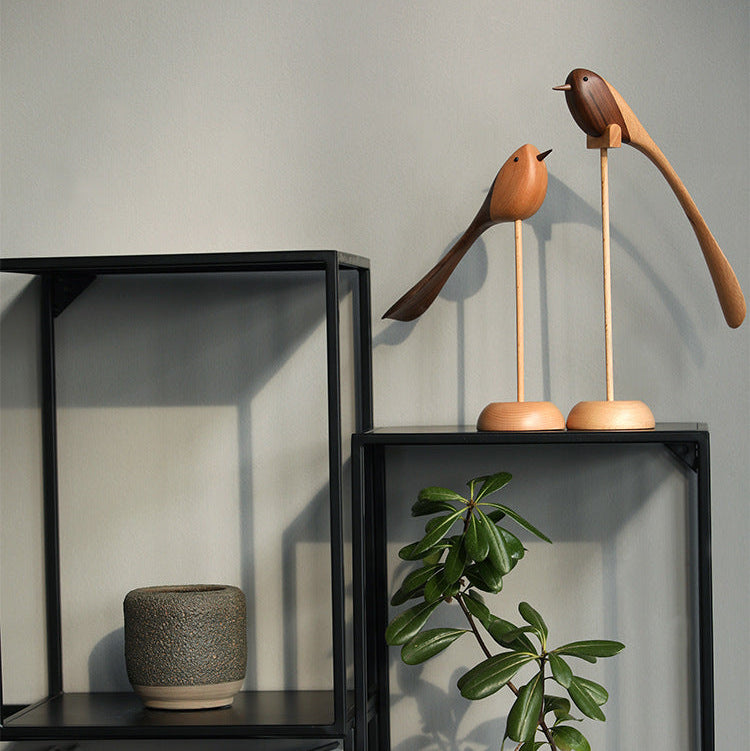 Elegante Holzskulpturen im skandinavischen Stil – 2er-Set für Ihr Zuhause
