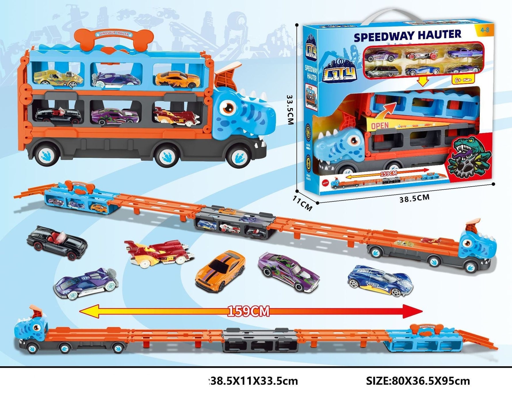 Klappbarer Renntruck mit Dinosaurier-Design