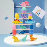 Dinosaurier Stapelspiel im Montessori-Stil