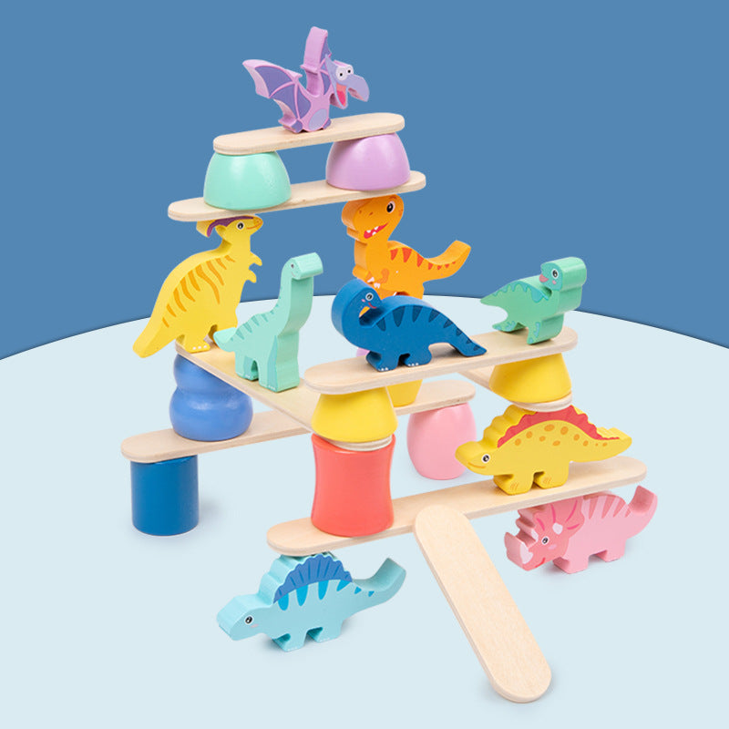 Dinosaurier Stapelspiel im Montessori-Stil