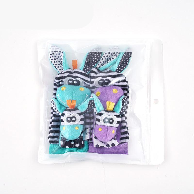 Plüschsocken und Armband für Babys mit sensorischen Elementen