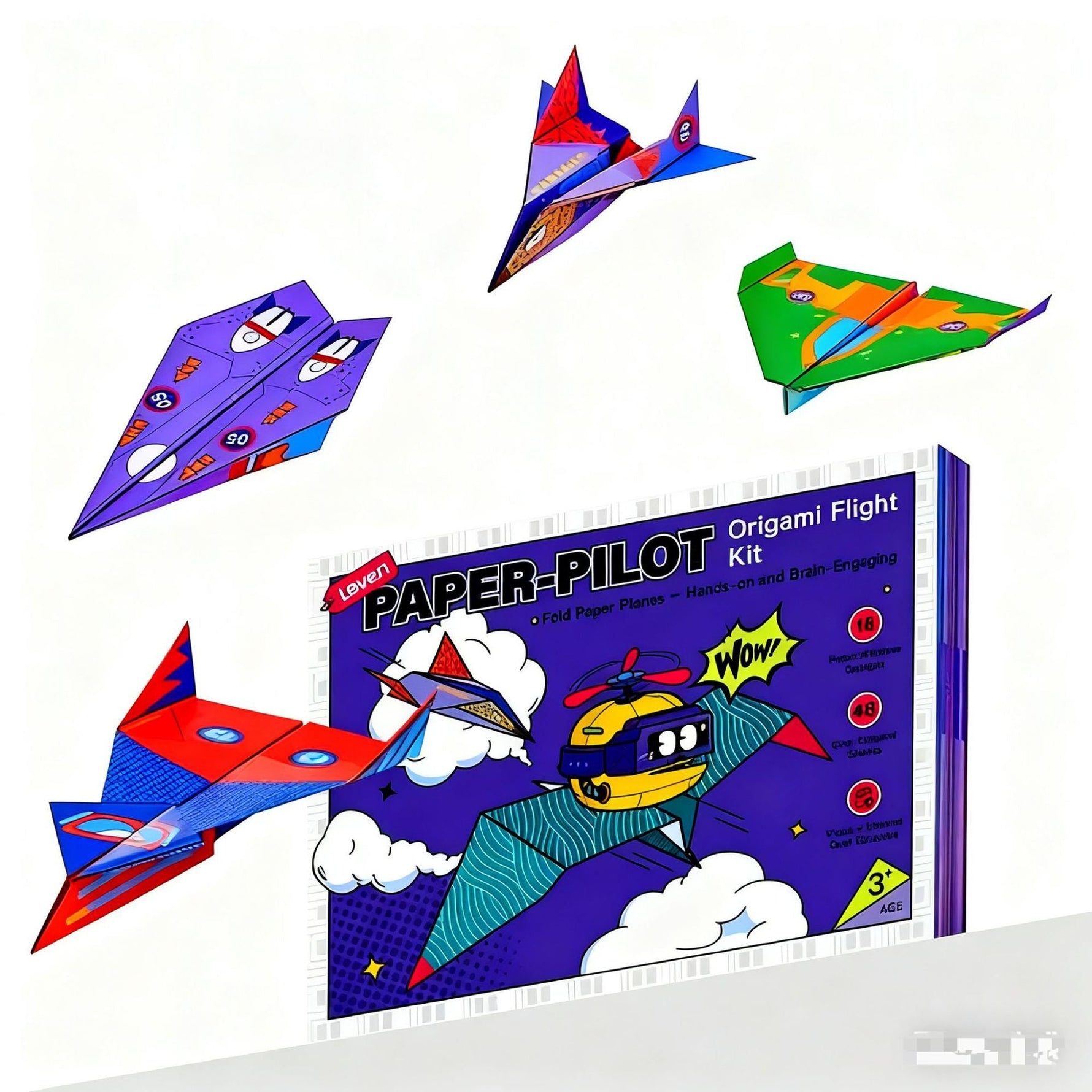 Bausatz für Papierflieger mit Origami-Anleitungen