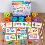 Sortierset mit Kugeln für Zahlen und Farben – Montessori Lernspiel