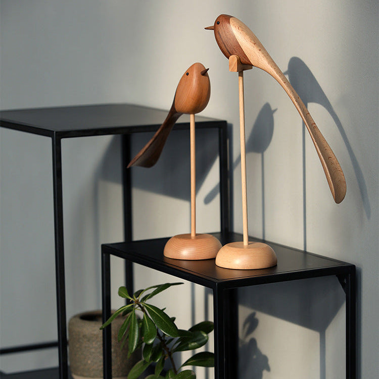 Elegante Holzskulpturen im skandinavischen Stil – 2er-Set für Ihr Zuhause