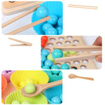 Holzkugel Sortierspiel nach Montessori zur Farberkennung und Zahlen