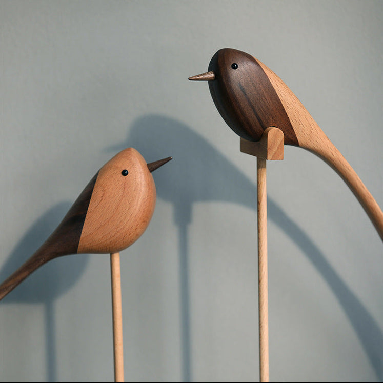 Elegante Holzskulpturen im skandinavischen Stil – 2er-Set für Ihr Zuhause