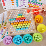 Holzkugel Sortierspiel nach Montessori zur Farberkennung und Zahlen