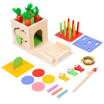 Montessori Lernspiel Würfel aus Holz mit 6 in 1 Formen und Figuren