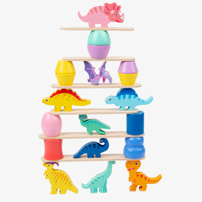 Dinosaurier Stapelspiel im Montessori-Stil