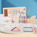 Farben Sortierspiel für Kinder im Montessori Fischgräten Design
