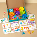 Sortierset mit Kugeln für Zahlen und Farben – Montessori Lernspiel