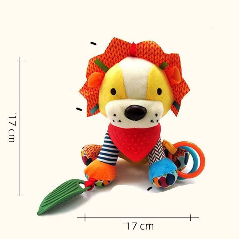 Plüsch Spielzeug für Babys mit Rassel und Silikon Zahnungshilfe