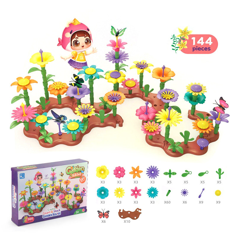 Bunte Spielsteine mit Blumenmotiven