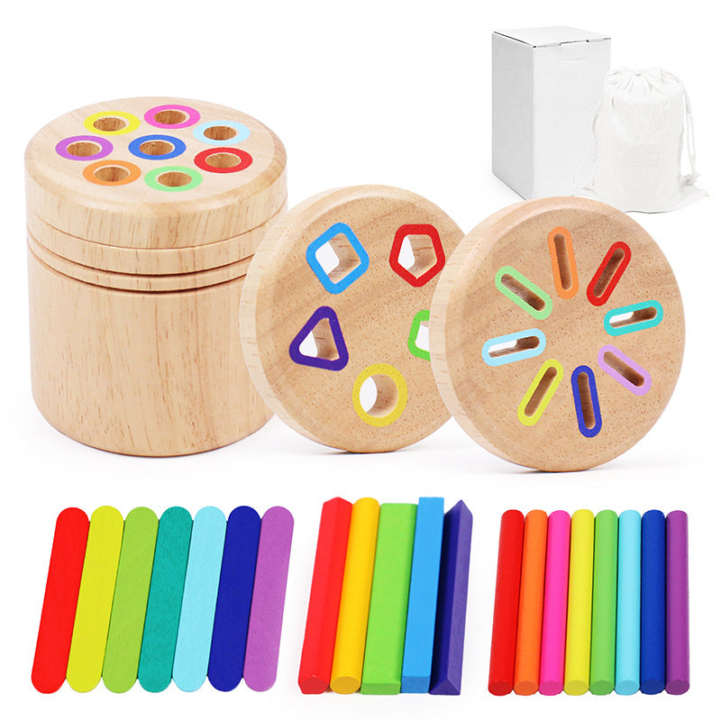 Holzspielzeug zum Sortieren von Farben und Formen – Lernspiel für Feinmotorik