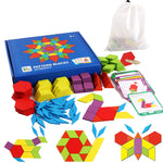 Montessori Puzzle aus Holz – Geometrische Formen für Kinder, 155 Teile