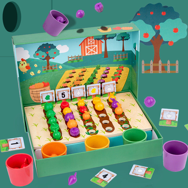 Farben- und Zahlen-Sortierspiel für Montessori-Lernkonzept