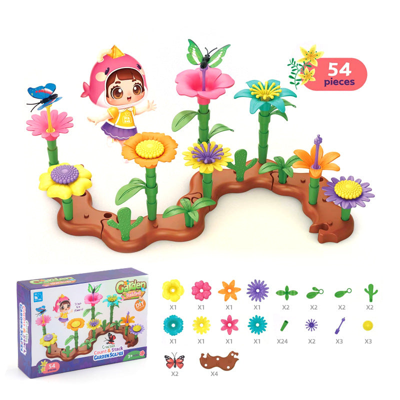 Bunte Spielsteine mit Blumenmotiven