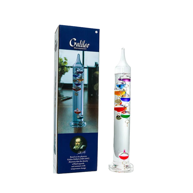 Eleganter Galileo-Thermometer mit 11 schwebenden Glaskugeln
