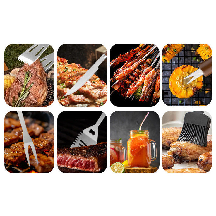 Edelstahl Grillzubehör Set – Perfektion für Grillmeister