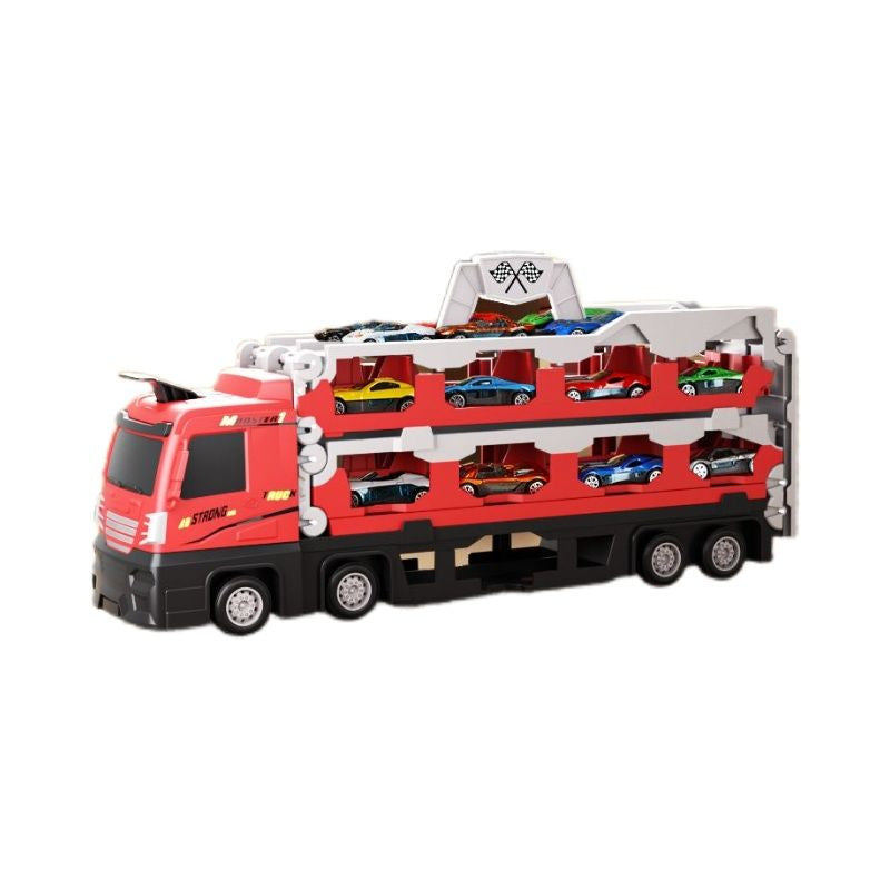 Rennstrecke für Lastwagen – 2-in-1 Ausklappbares Spielset