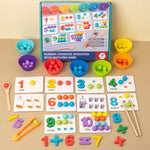 Sortierset mit Kugeln für Zahlen und Farben – Montessori Lernspiel