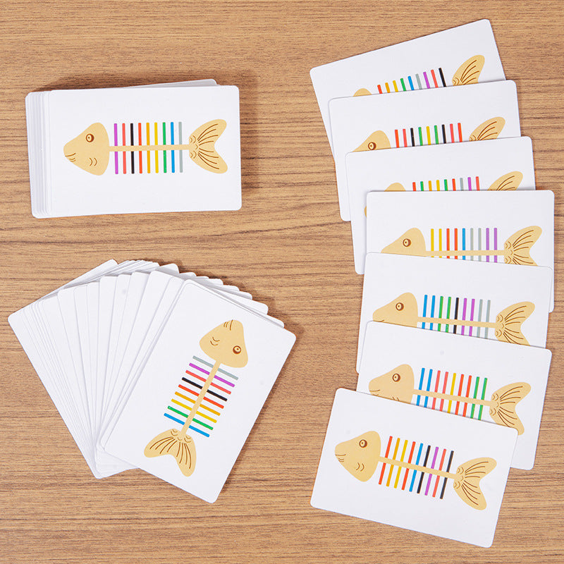 Farben Sortierspiel für Kinder im Montessori Fischgräten Design