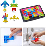 Kinderspiel mit bunten Tetris-Teilen