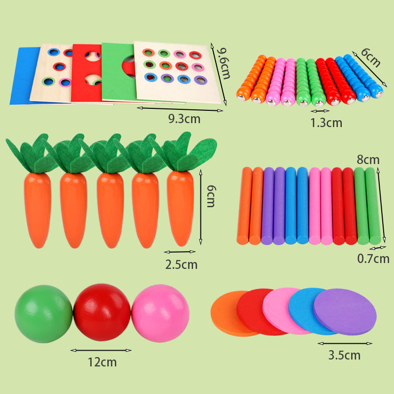 Montessori Lernspiel Würfel aus Holz mit 6 in 1 Formen und Figuren