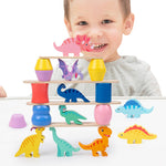 Dinosaurier Stapelspiel im Montessori-Stil