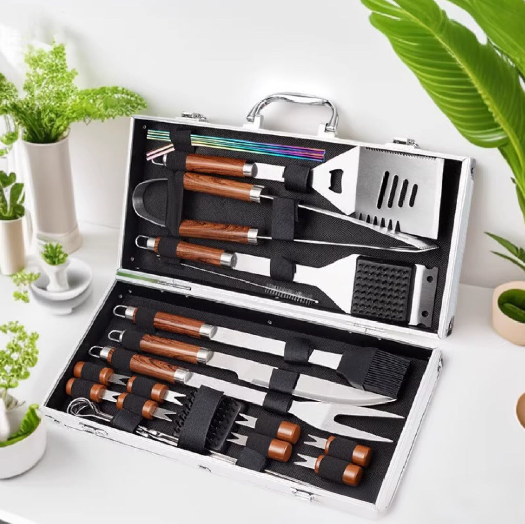 Edelstahl Grillzubehör Set – Perfektion für Grillmeister
