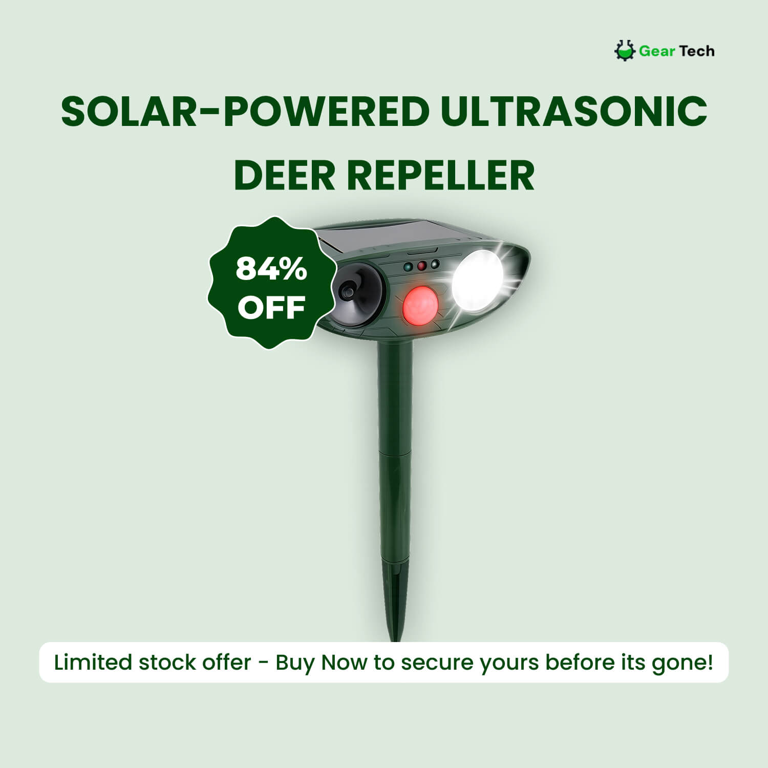 Sonniger Schutz | Ultrasonic Tierabwehrgerät für Gärten