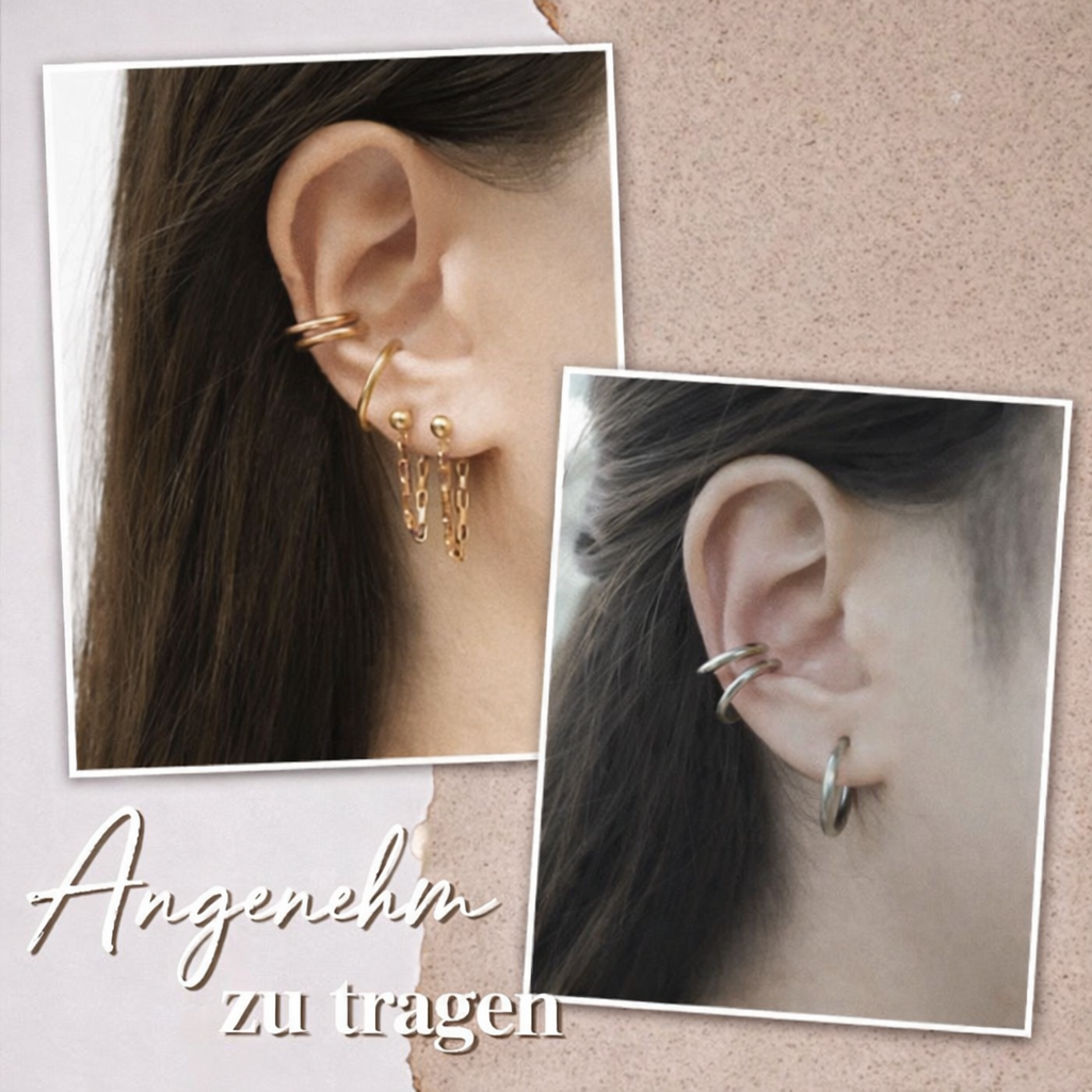 Ohrringe ohne Piercing | Herausziehbarer Verschluss | Bequem und Sicher