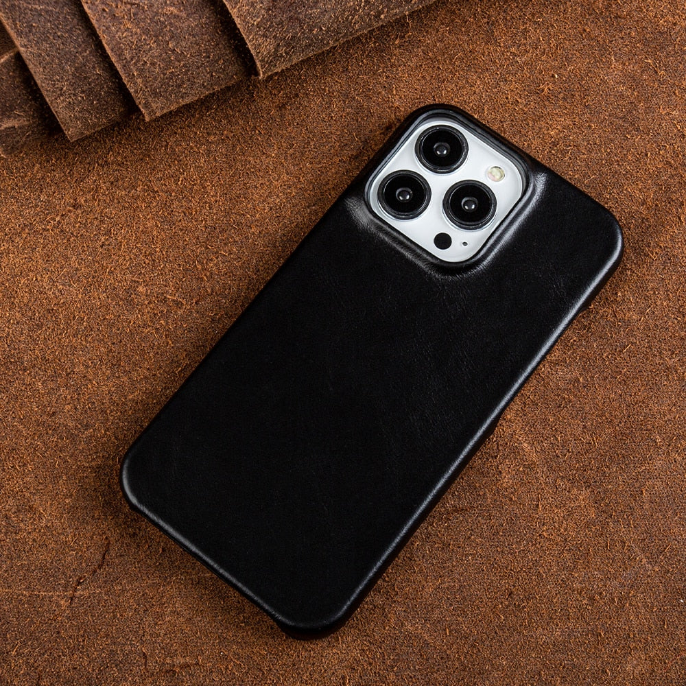 Elegante Lederhülle für iPhone mit Wachsfinish