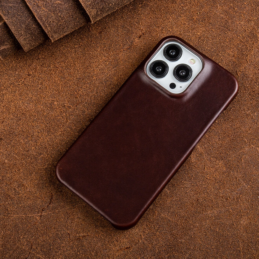 Elegante Lederhülle für iPhone mit Wachsfinish