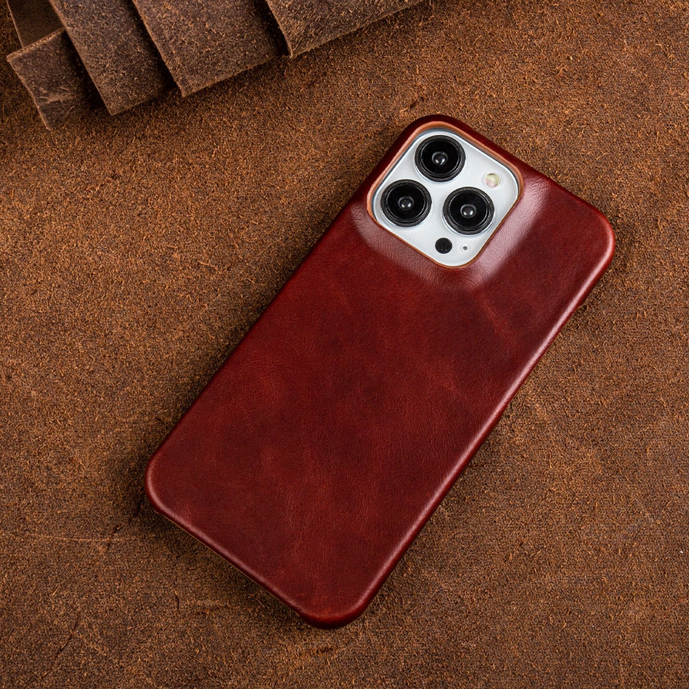 Elegante Lederhülle für iPhone mit Wachsfinish