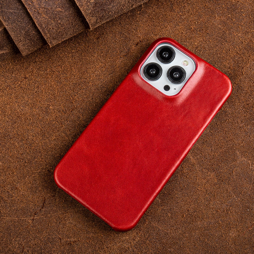 Elegante Lederhülle für iPhone mit Wachsfinish