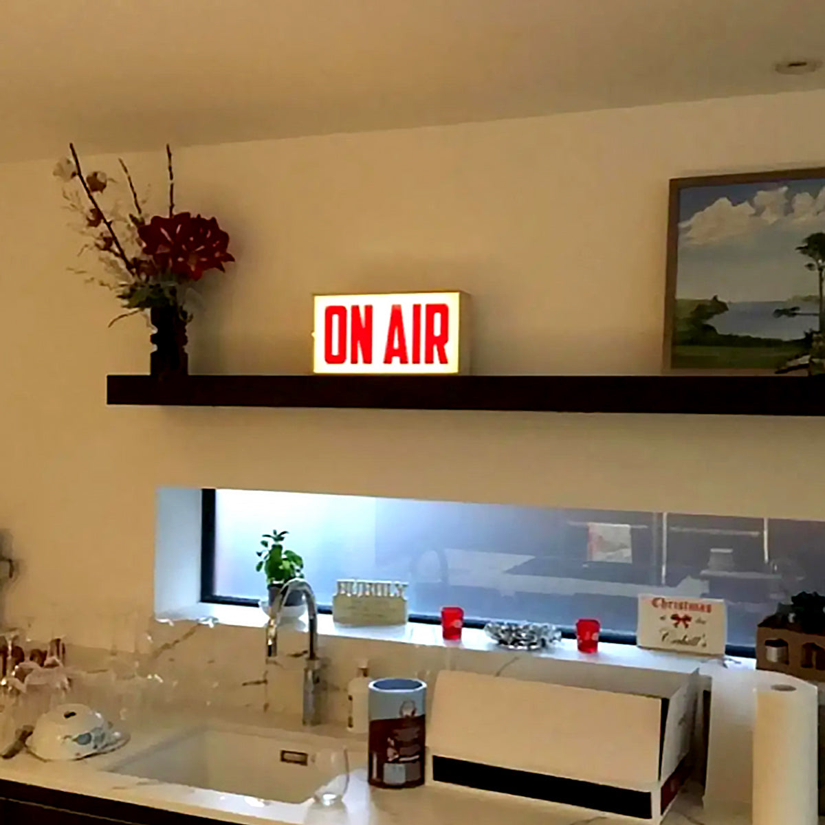 Retro Lichtbox Tischlampe mit On Air Schild
