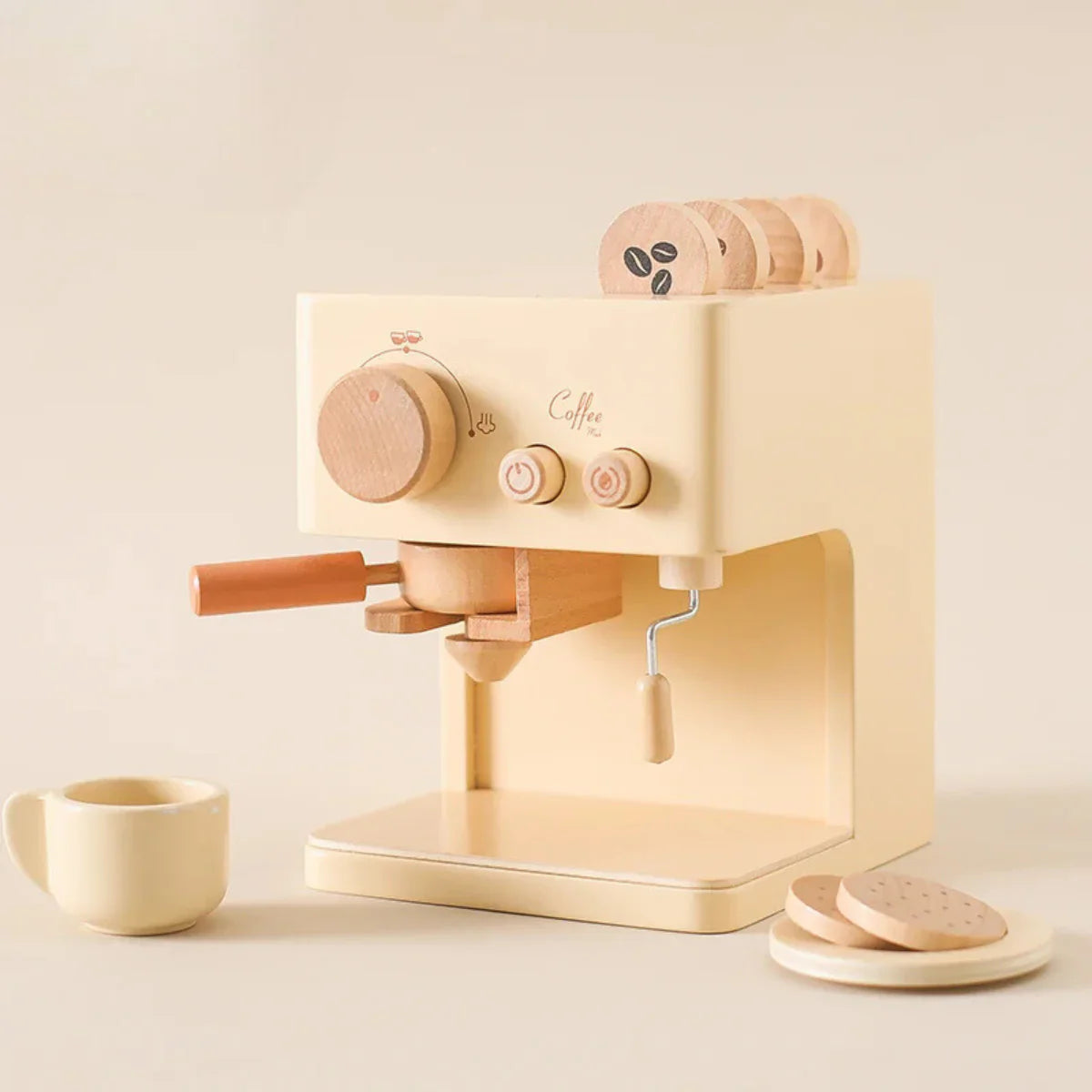 Espressomaschinen-Set aus Holz für Kinder – Zukünftige Barista