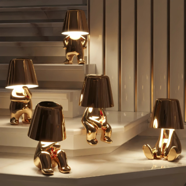 Creative Table Lamp - Cordless Sculpture Light with Dimmer