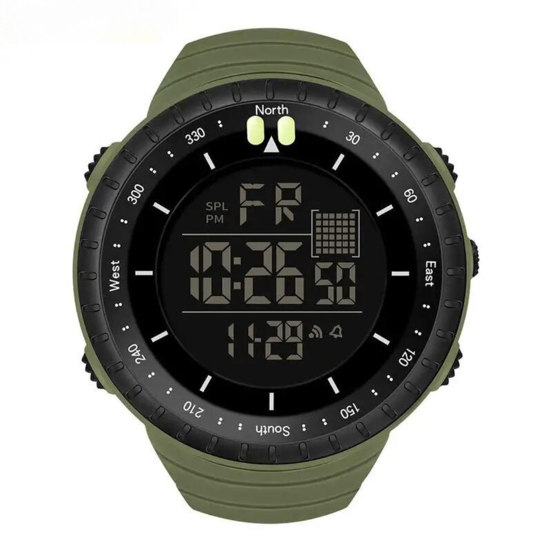 Robuste Outdoor-Uhr mit integriertem Kompass und 50 m Wasserdichtigkeit