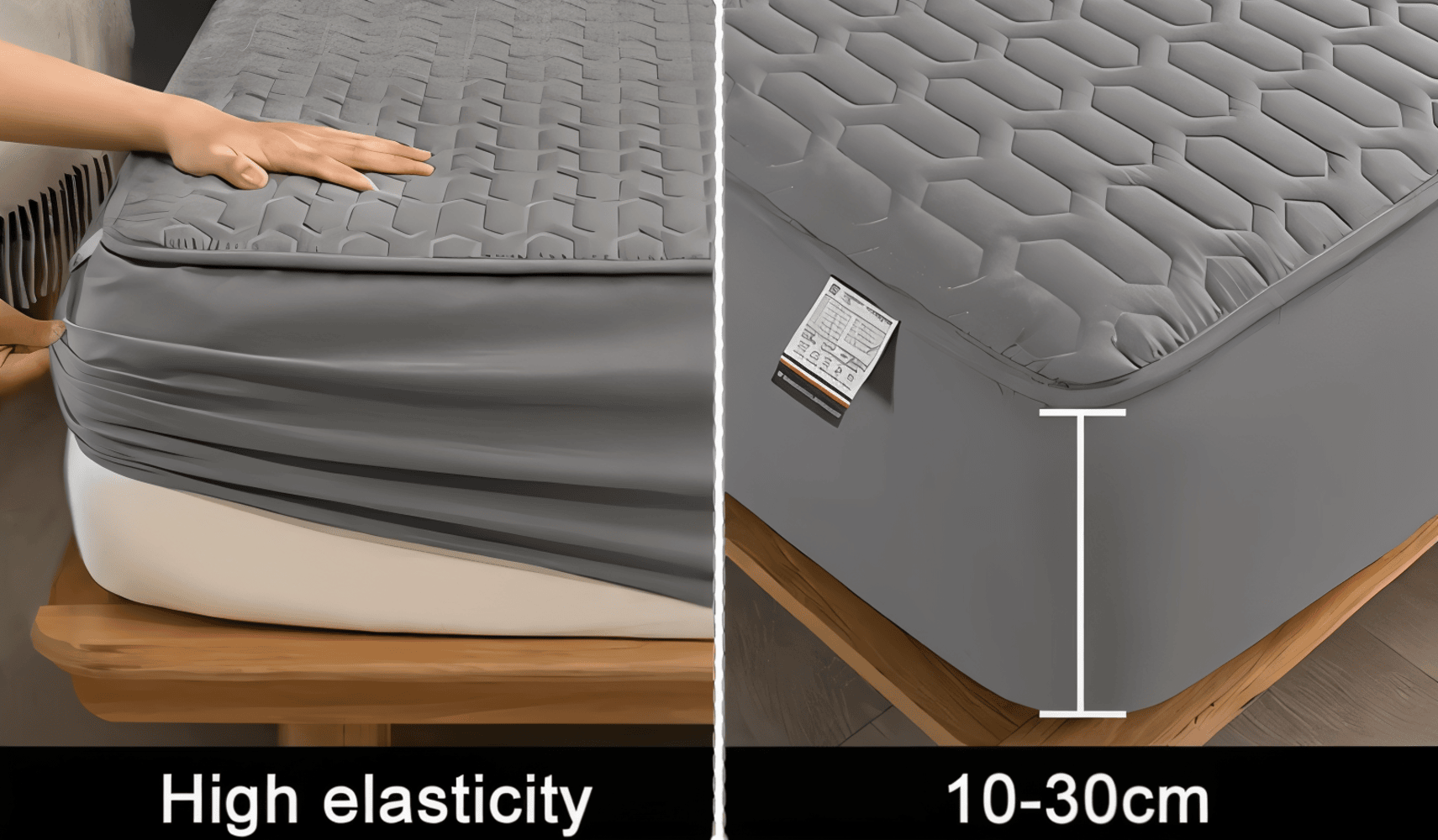 FlexiBed Matratzenauflage – Wasserdicht, Atmungsaktiv & Waschbar mit Elastischem Sitz
