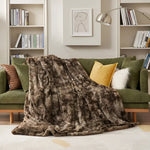 Weiches Velour-Winterdecke – Warme Korall-Fleece-Decke im Batikdesign