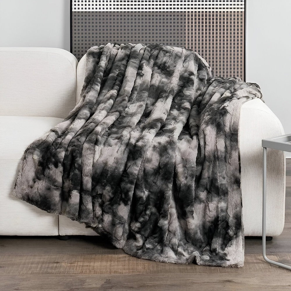 Weiches Velour-Winterdecke – Warme Korall-Fleece-Decke im Batikdesign