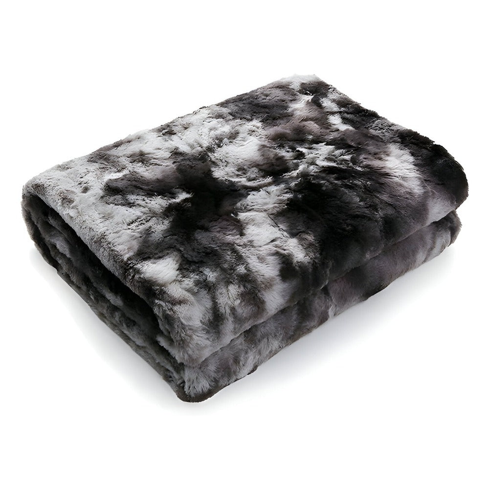 Weiches Velour-Winterdecke – Warme Korall-Fleece-Decke im Batikdesign