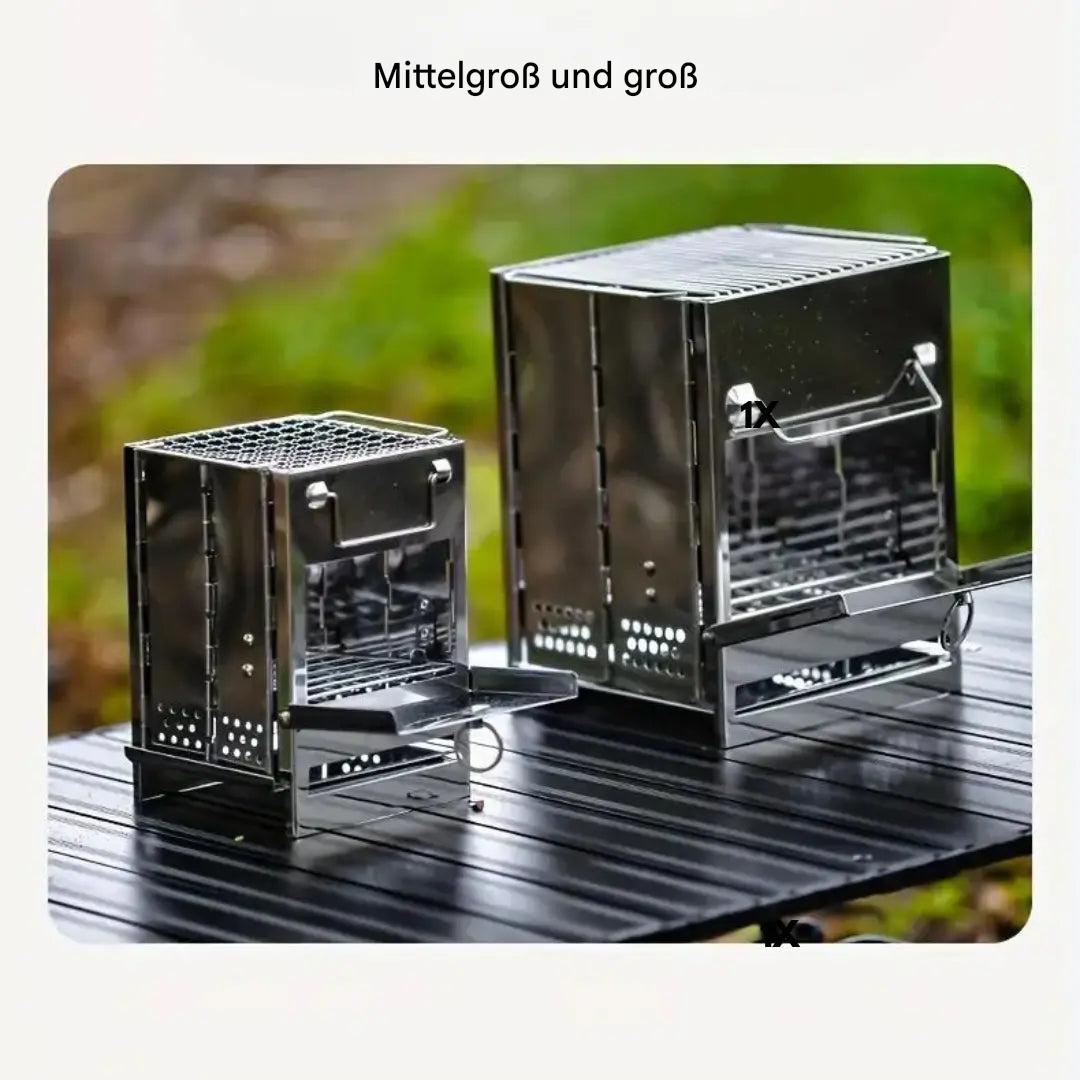 Kompakter Klappbarer Edelstahl Holzofen für Outdoor-Aktivitäten