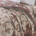 Elegante Baumwoll-Bettdecke mit Quasten und Jacquard-Muster