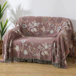Elegante Baumwoll-Bettdecke mit Quasten und Jacquard-Muster