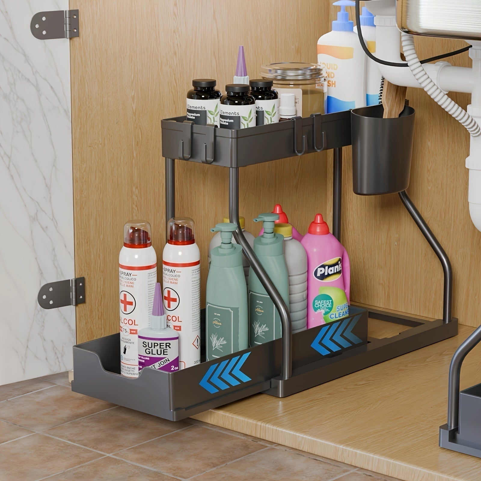 Praktischer 2-stufiger Organizer mit Schublade für jeden Raum