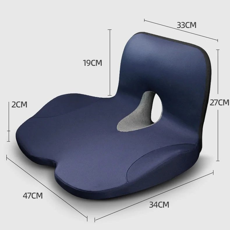 Ergonomisches Sitzkissen aus Memory-Schaum | L-Form für Becken und Taille | Rutschfest | ComfortEase